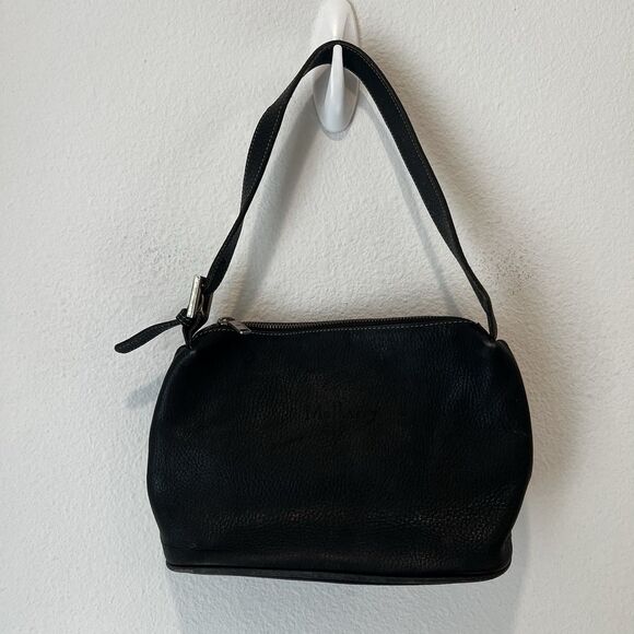 Vtg Mulberry Small Black Leather Shoulder Bag FUC - Picture 1 of 11